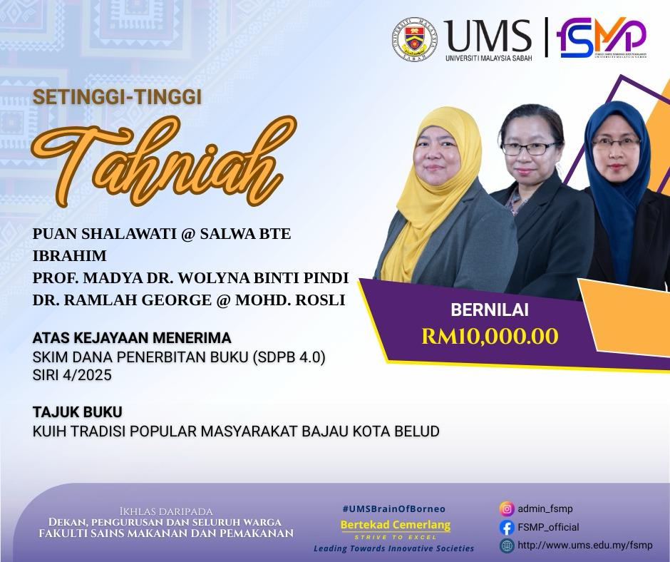 Tahniah atas Kejayaan Memperoleh Skim Dana Penerbitan Buku (SDPB 4.0) Siri 4/2025