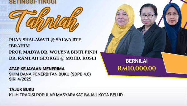 Tahniah atas Kejayaan Memperoleh Skim Dana Penerbitan Buku (SDPB 4.0) Siri 4/2025