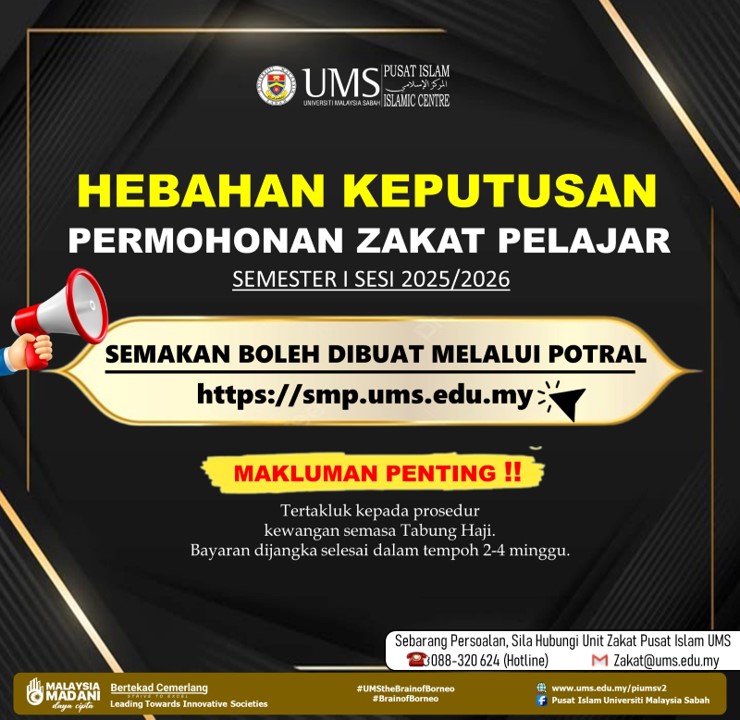 HEBAHAN KEPUTUSAN PERMOHONAN ZAKAT PELAJAR SEMESTER I SESI 2025/2026