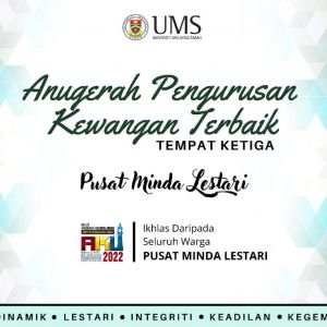 Tahniah PML UMS. Anugerah Pengurusan Kewangan Terbaik (Tempat Ketiga)