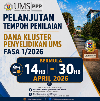 Hebahan Pelanjutan Tempoh Penilaian Dana Kluster Penyelidikan UMS Fasa 1/2026