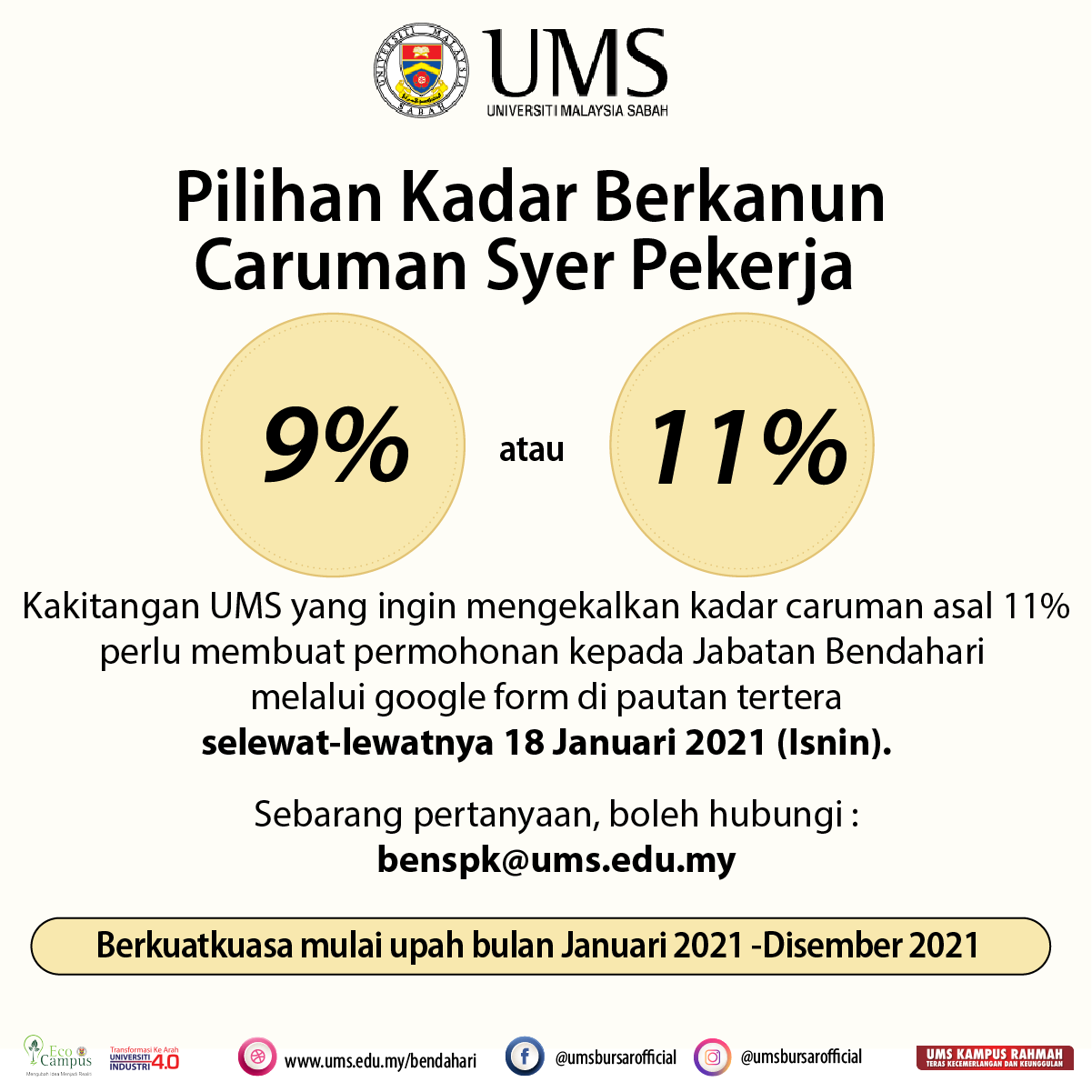 Jadual caruman kwsp 2022